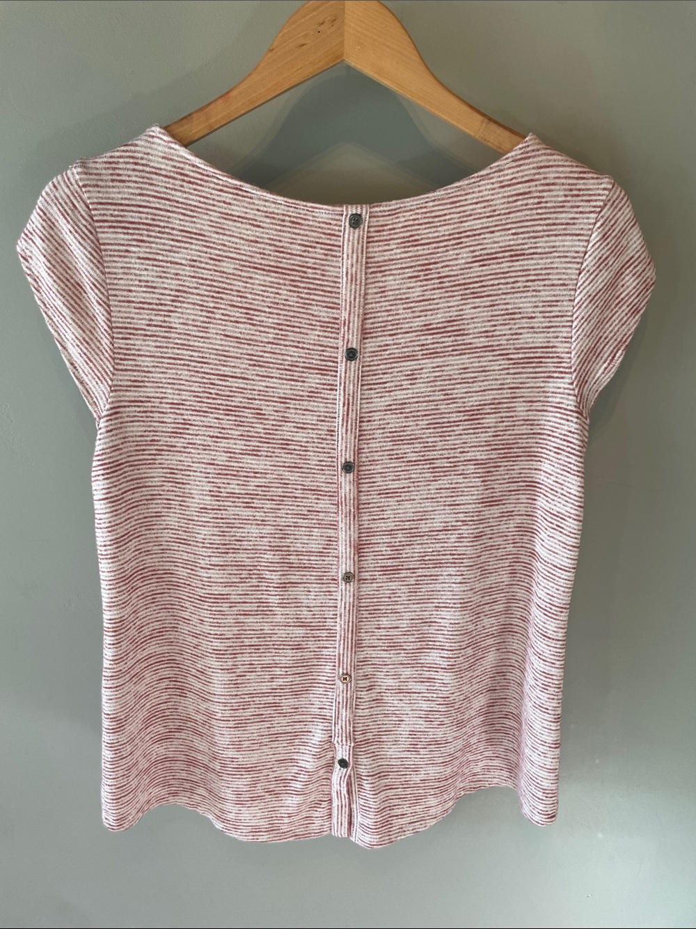 Market & Spruce Women’s Heathered Rust & White Short-Sleeve Tee Size SP - Picture 4 of 8